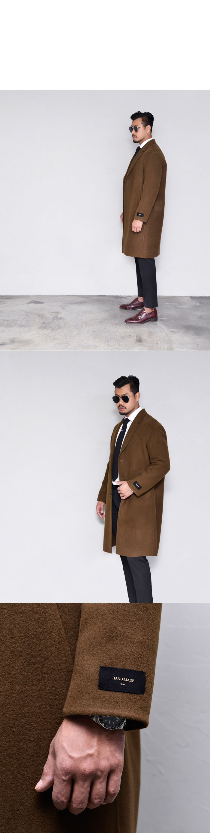 Outerwear Coats Handmade Down Lined WoolCoat 143 GUYLOOK Men's